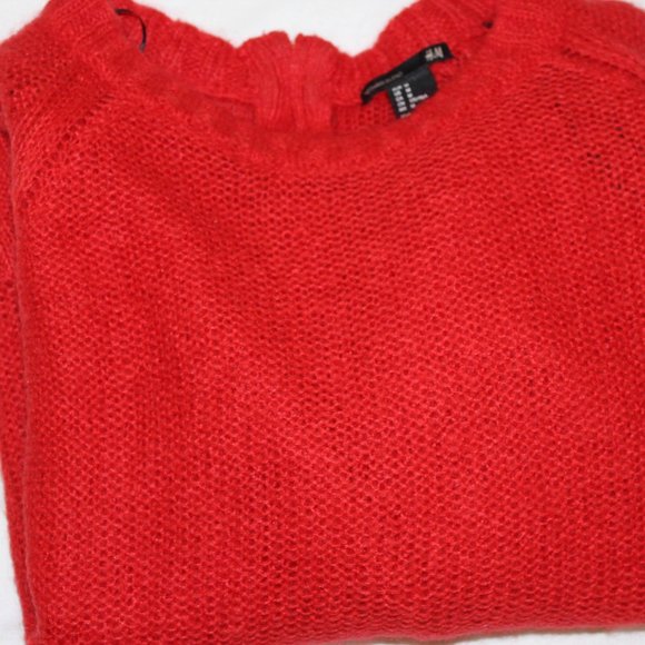 H&M Red Mohair blend sweater - Picture 3 of 4